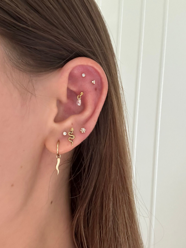 curated ear piercings
