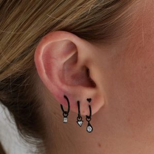 Styling a Stacked Lobe Piercing Black Jewellery