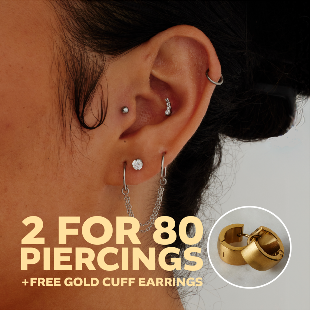 2 for $80 piercings